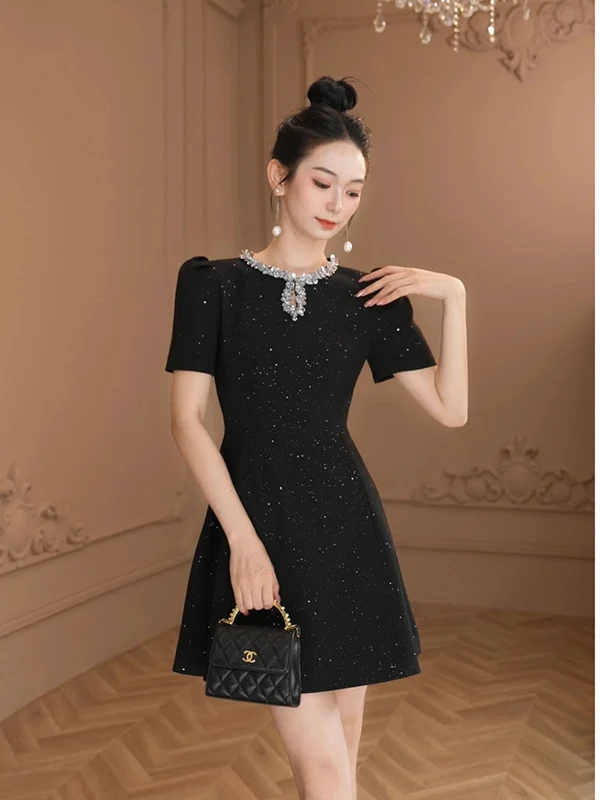 Saia Longa A-Line de Cintura Alta com Design Emagrecedor, Nova Coleção de Verão, em Fibra de Poliéster