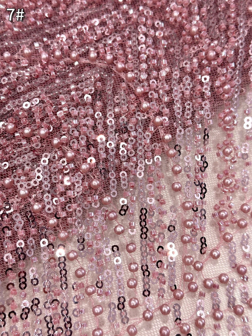 Tissu africain français en dentelle à paillettes, Tulle de haute qualité, matériel de robe brodé de perles nigérianes pour fête de mariage, 2025