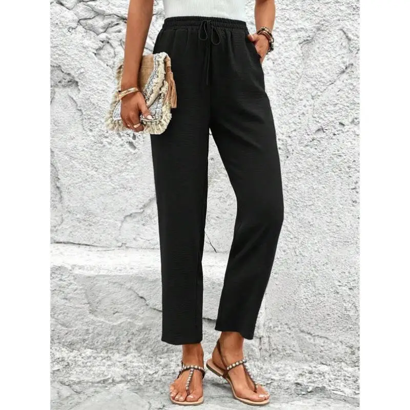 

Pure Color Dstring 794 Waist Straight Leg Pants New Sle M Men's Faion Ciwalk Vintage Sle Tee-acetate Fiber