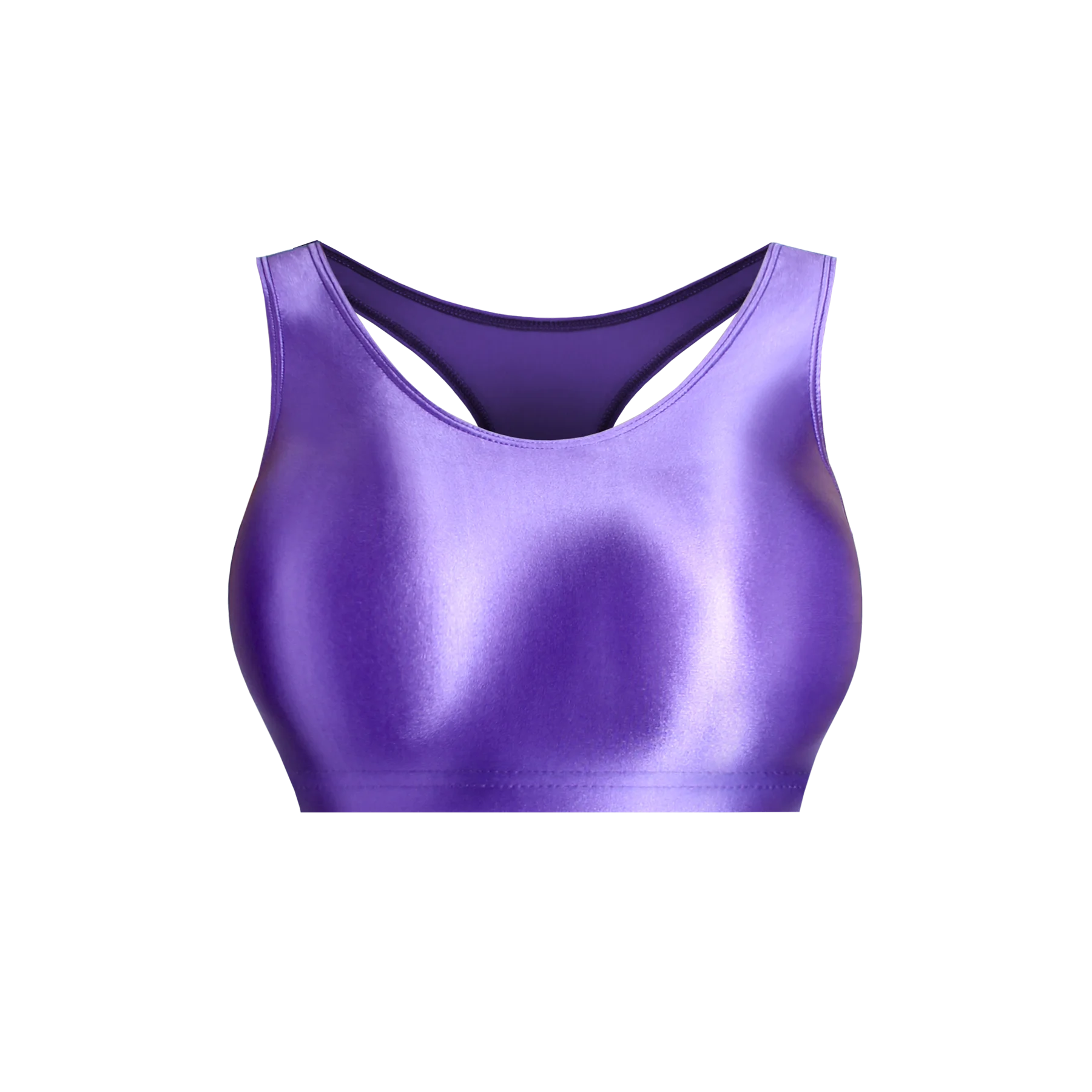 Women Round-Neck Tank T-Shirt Shiny Satin Glossy Tops Summer Blouse Yoga Fitness Vest Camisole