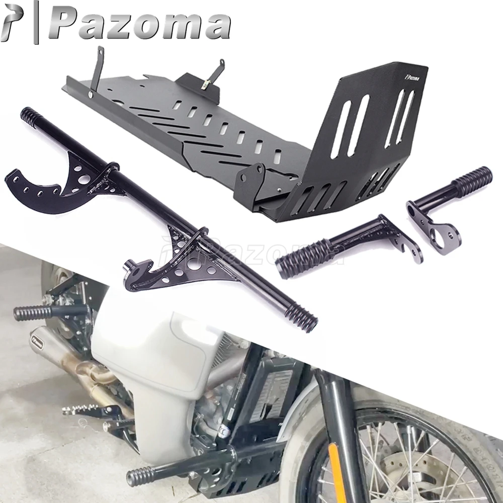 

Higway Crash Bar Skid Plate Engine Guard Chassis Protector Kit For Harley Softail Standard FXST Street Bob Low Rider S ST 18-23