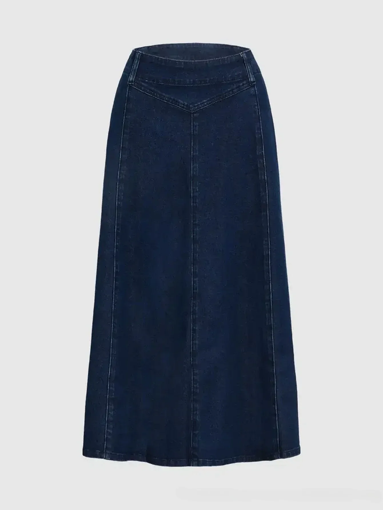 Jeansröcke für Damen, Vintage-Grundlagen, langer Rock, Stretch, gewaschen, Distressed-Reißverschluss, weiblich, 2025, Frühling, Sommer, Streetwear, A-Linie