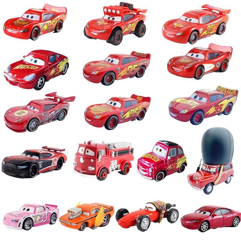 Cars 2 Red McQueen series Disney Pixar Car 3 Lightning Mater DocHudson Cup Ramirez 1:55 Diecast Metal Alloy Boy Kids Toys Gift