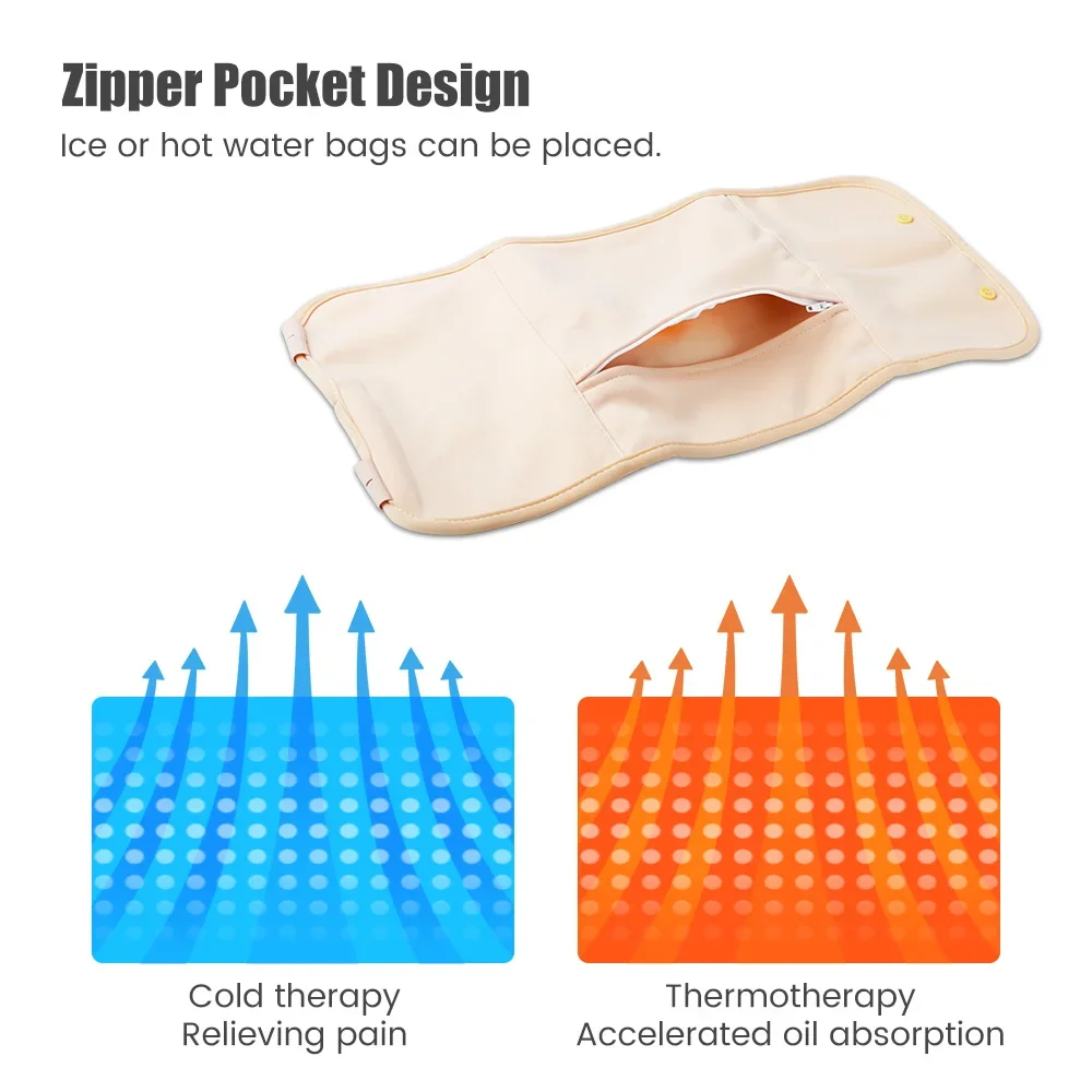 Packs d'Huile de Ricin Biologique Réutilisables, Lavables en Machine, Anti-fuite d'Huile, pour Poignées de Vever, Box avec Sangle artificiel astique Réglable, Coton Glutnel