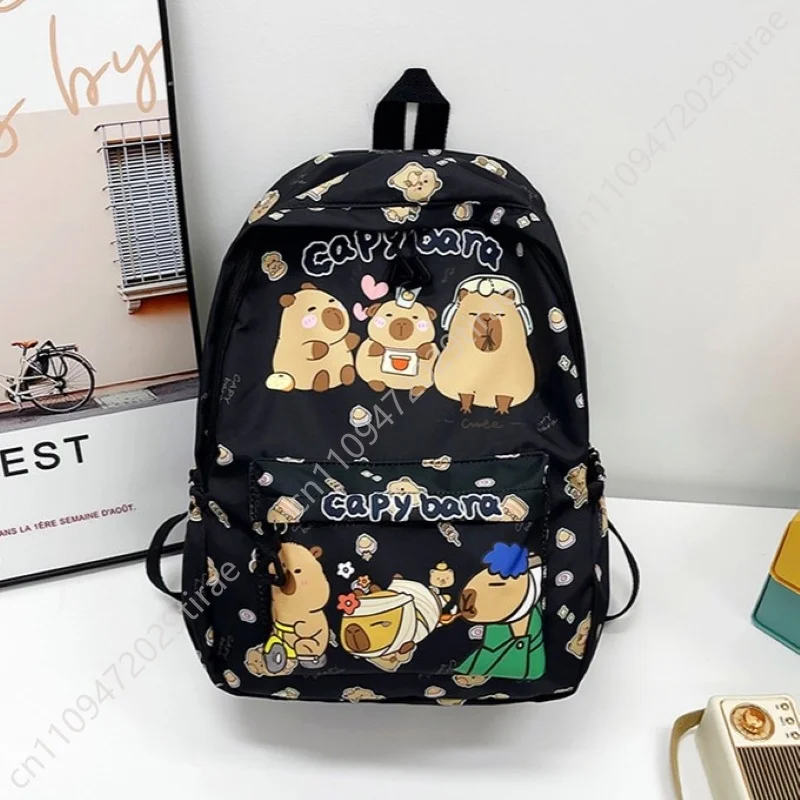 Kapibara Capybara Cartoon Kid Backpack Large Capacity Fashion Teens Boy Girl Shoulder Bag Children Schoolbag Backpack