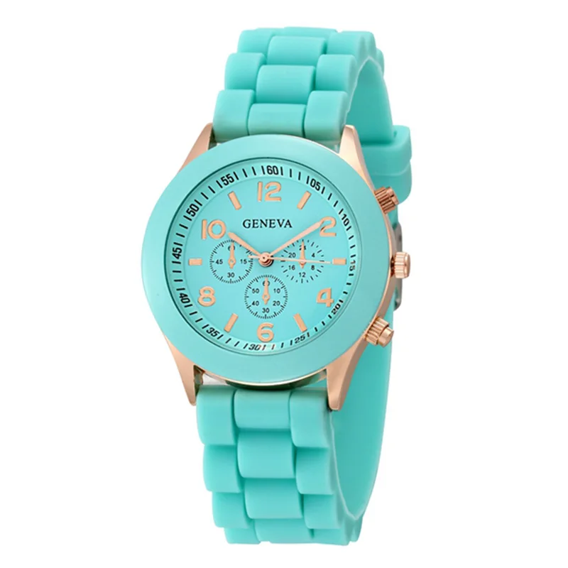 GENEVA Brand Women Watches New Fashion Ladies Quartz Wrist Watch Rubber Strap Simple Casual Watches for Women Reloj Mujer