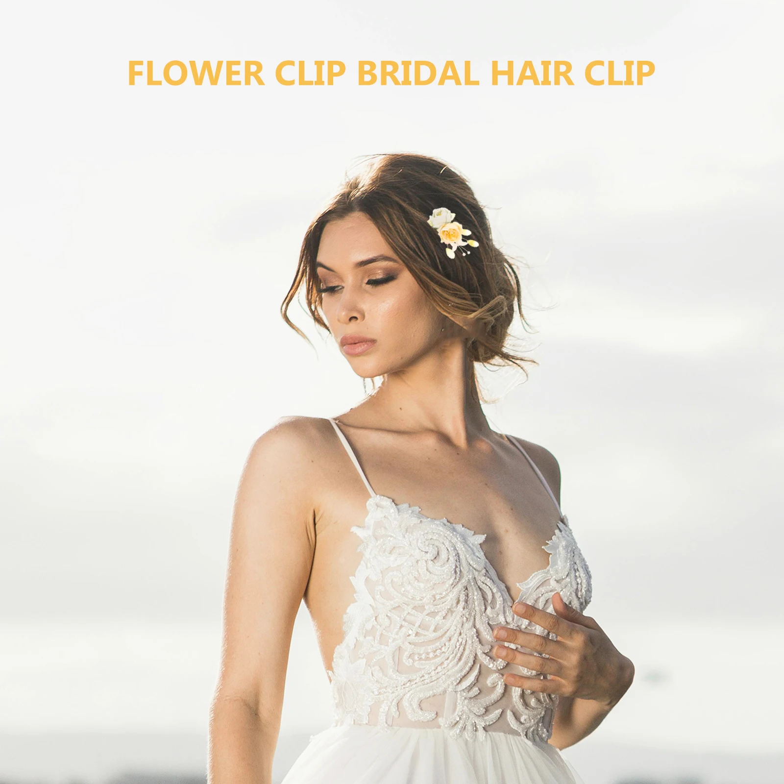 

2 Pcs Flower Hairpin Barrette Clips Bridesmaids Barrettes Decorative Cute Side Accessories Wedding Guest
