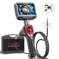 Ralcam 4-Way Rotary 360° Industrial Piping Endoscope Camera Borescope Inspection with 4.3'' IPS Screen 6.2mm Lens HD 1080P