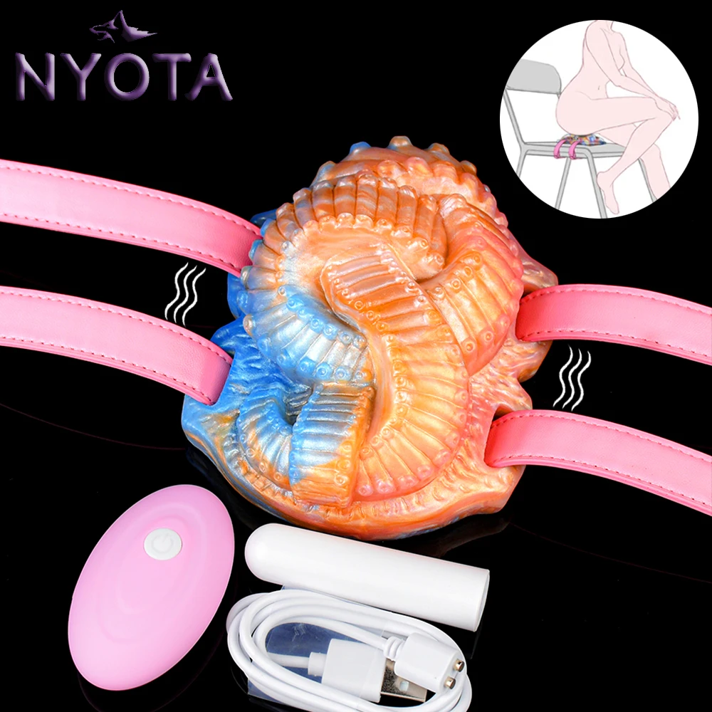 

NYOTA Fantasy Textured Grinder Sex Toy For Women Soft Silicone Clitoral Massage Sex Grinders Strap Vibrator Female Masturbator