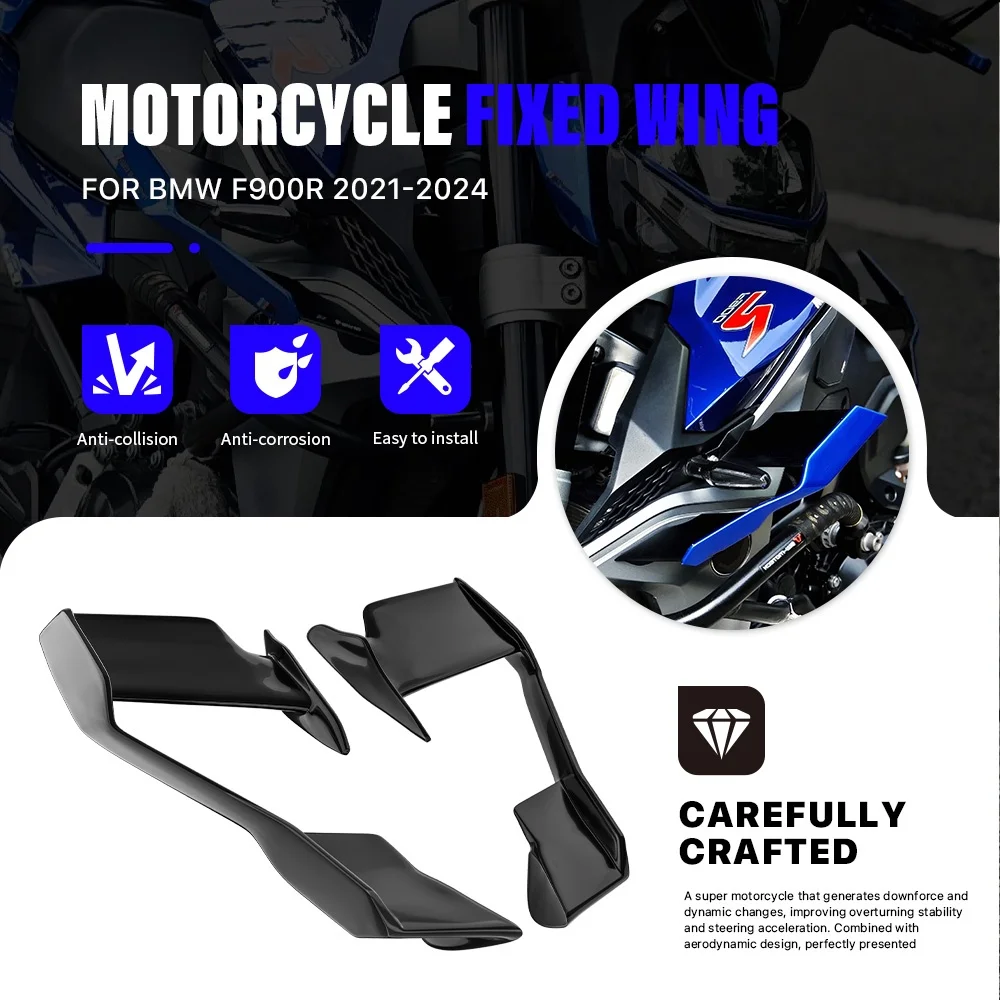 Motorcycle Front Fairing Modified Spoiler Side Panel Fixed Wing Aerodynamics For BMW F900R 2021-2024 Air Deflector Kit Aileron