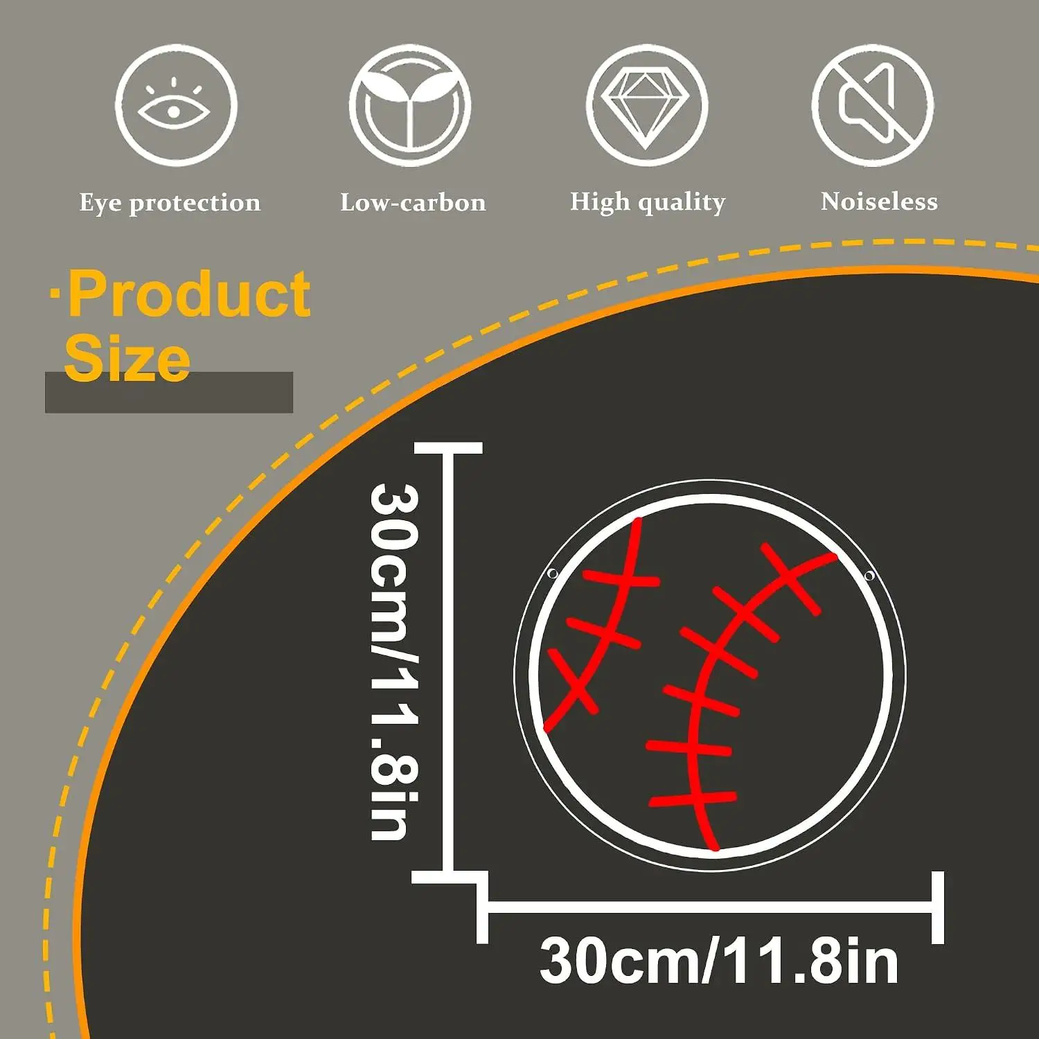 Baseball Neon Sign USB Dimmable LED Light For Man Cave Game Room College Dorm Teen Boys Bedroom Baseball Watch Party Wall Decor
