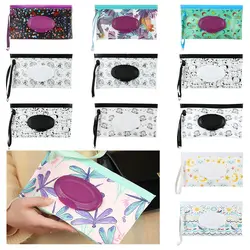 Mode niedlichen Baby Produkt Trage tasche Flip Cover tragbare Feucht tücher Tasche Taschentuch Box Kinderwagen Zubehör Kosmetik beutel