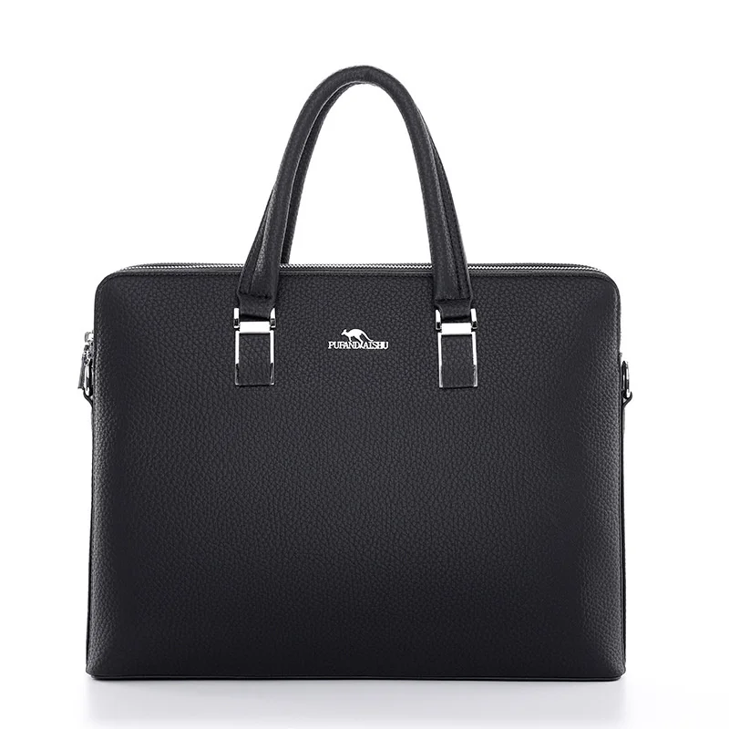 Sac à main d'affaires en cuir pour hommes, sac à bombes de grande capacité, sac de messager lancé par un homme, sac pour ordinateur portable de bureau