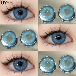 UYAAI 1 Pair Blue Eye Contacts Green Colored Pupils for Eyes Natural Gray Color Lenses High Quality Cosmetics Beauty Lenses