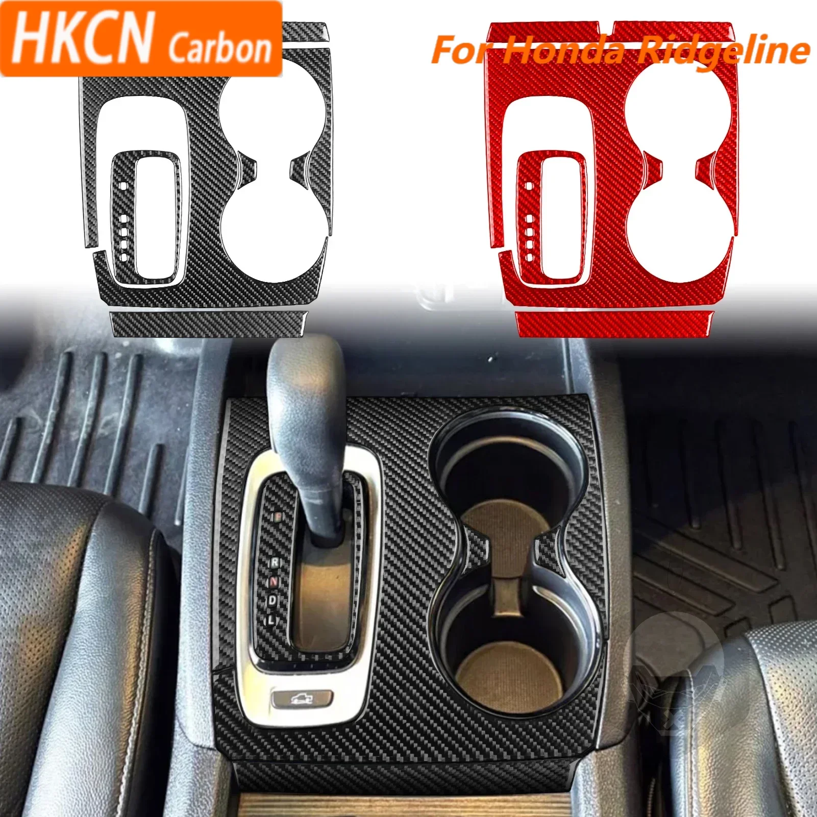 For Honda Ridgeline Pilot Passport Car Accessories Carbon Fiber Gear Shift Panel Set Interior Cover Trim Modification Sticker