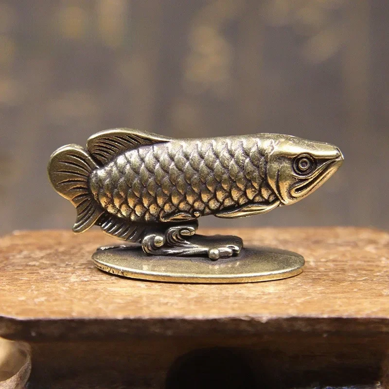 Pure Copper Arowana Incense Burner Table Ornaments Office Desk Decorations Accessories Vintage Brass Animal Lucky Fish Figurines