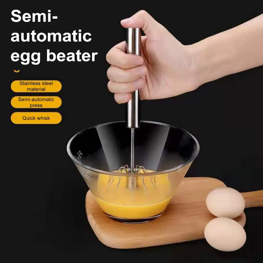 Mixer Stainless Steel Egg Beater Stainless Steel Semi-automatic Egg Beater Whisk for Cooking Kitchen Home