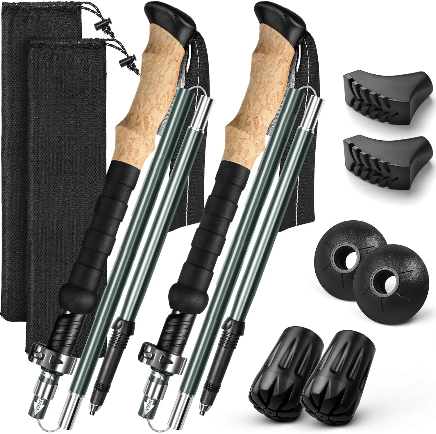 

Trekking Poles - Collapsible Walking Sticks for Hiking, Lightweight & Foldable Hiking Sticks for Travel, Essential Trekking Gear