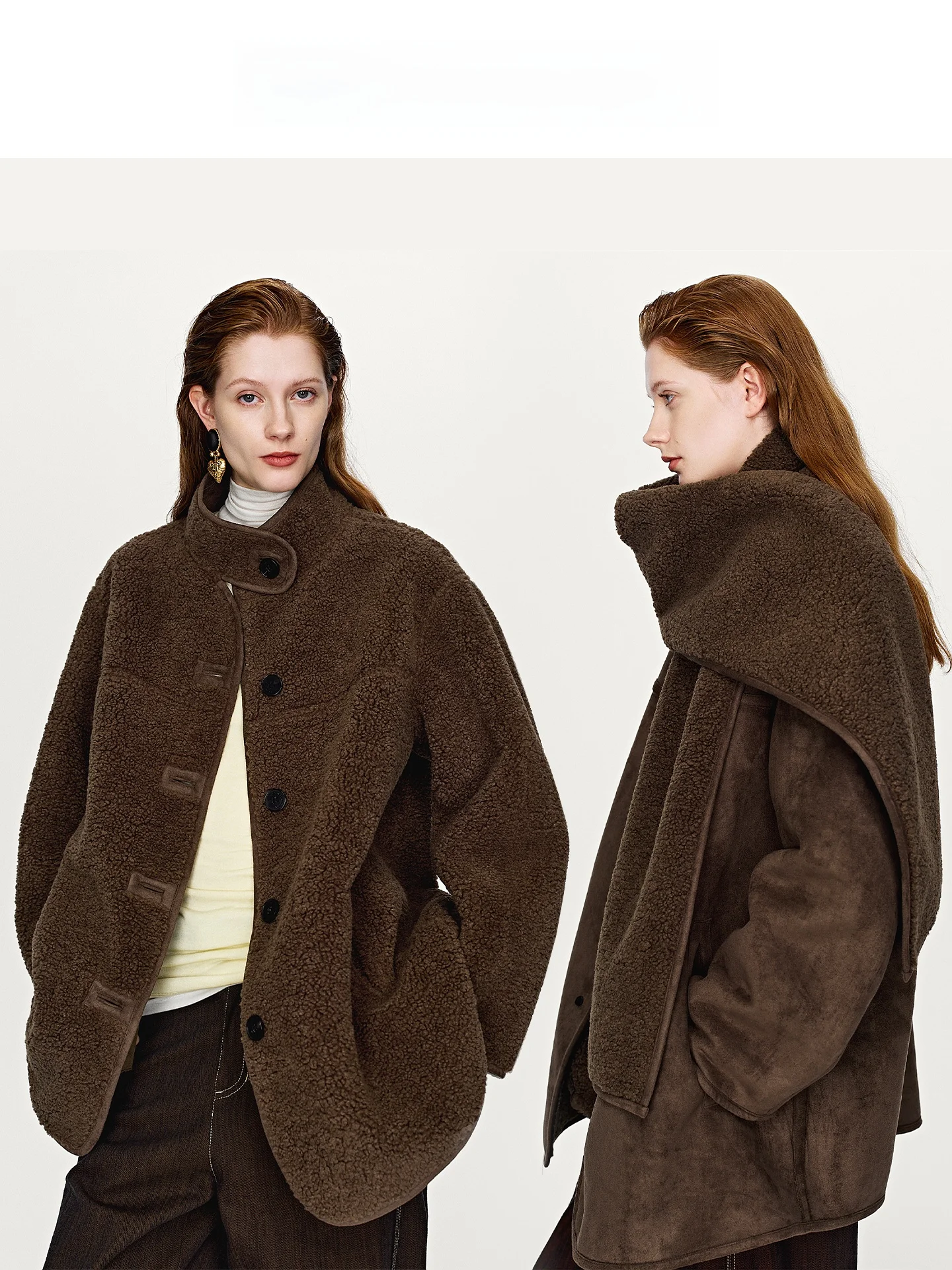 

Двусторонняя теплая зимняя шуба из искусственного меха Teddy Velvet Sensation с отстегивающимся шарфом, бренд RoseLingLing, однотонная, для повседневной носки