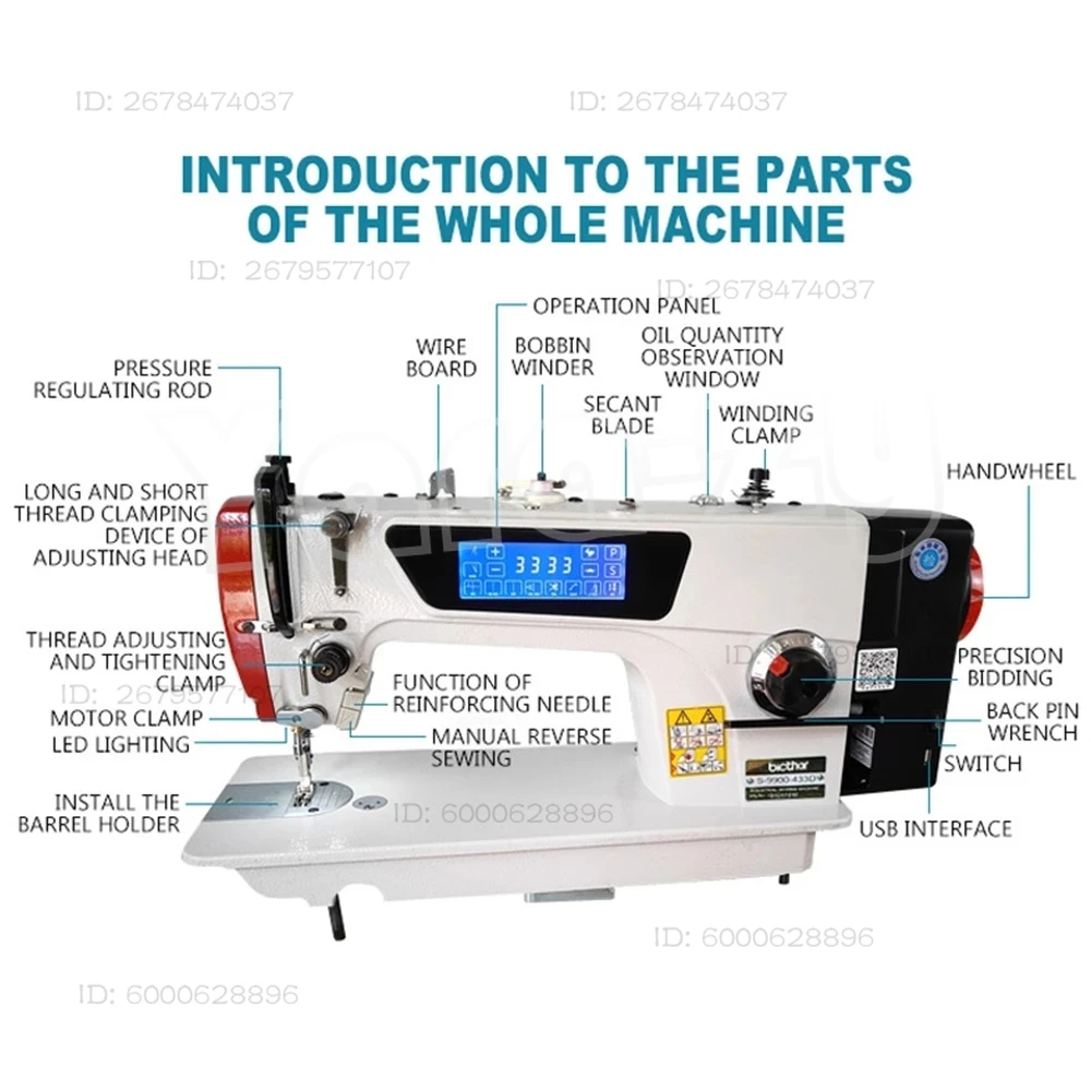 Computer direct drive flat sewing machine industrial sewing machine electric single needle flat car without table