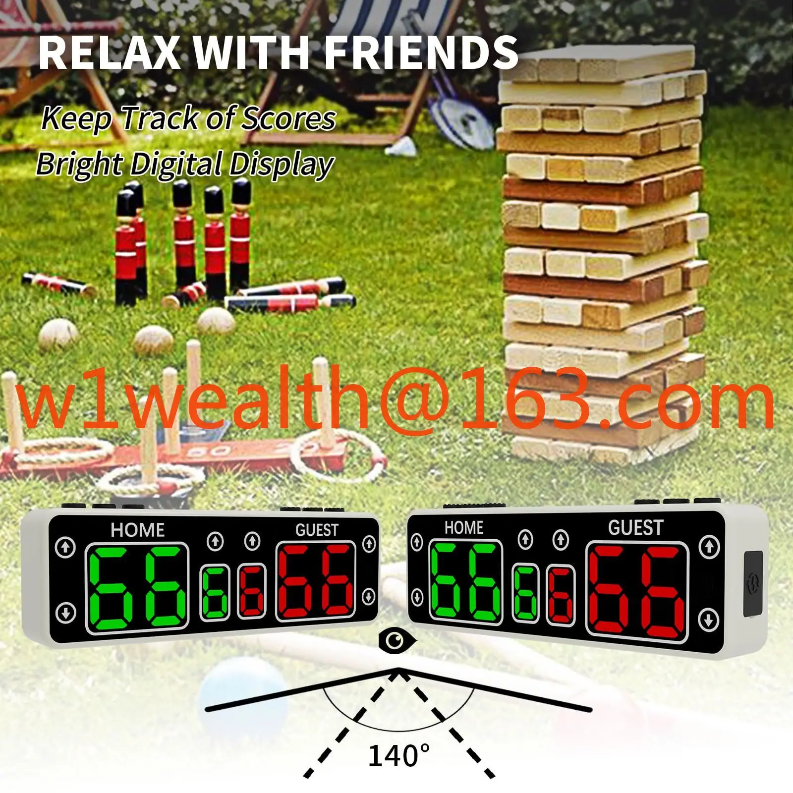 GANXIN White Frame Battery-Powered Bright LED Display Portable Scoreboard