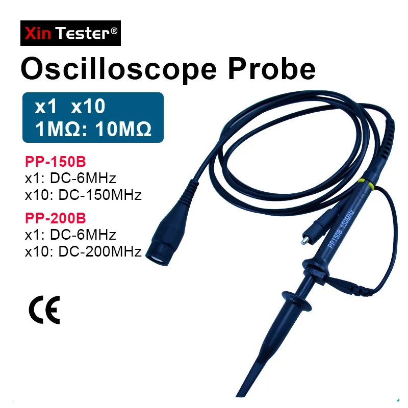 Xin Testador Osciloscópio Digital Sonda Pp150b Pp200b x1 X10 150mhz 200mhz Osciloscópio Teste Sondas Acessórios