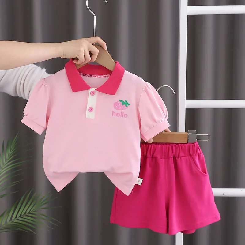 New Summer Baby Girl Clothes Suit Children T-Shirt Shorts 2Pcs/Sets Toddler Casual Sports Costume Kids Outfits Infant Tracksuits