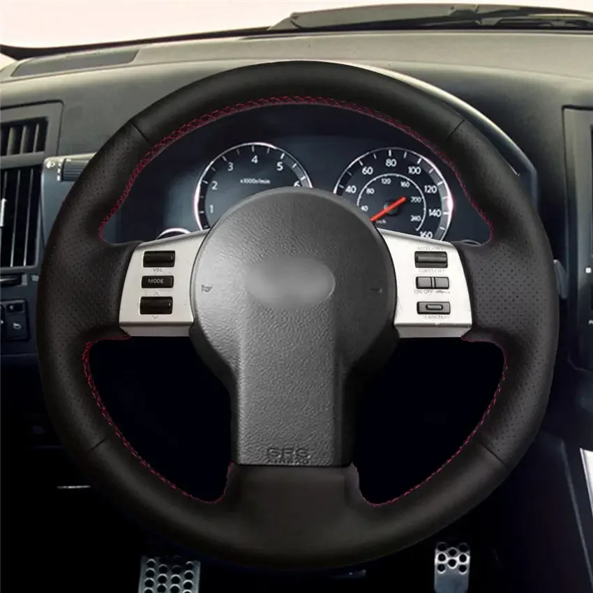 Black Genuine Leather Car Steering Wheel Cover For Infiniti FX FX35 FX45 2003-2008 Car Accessories