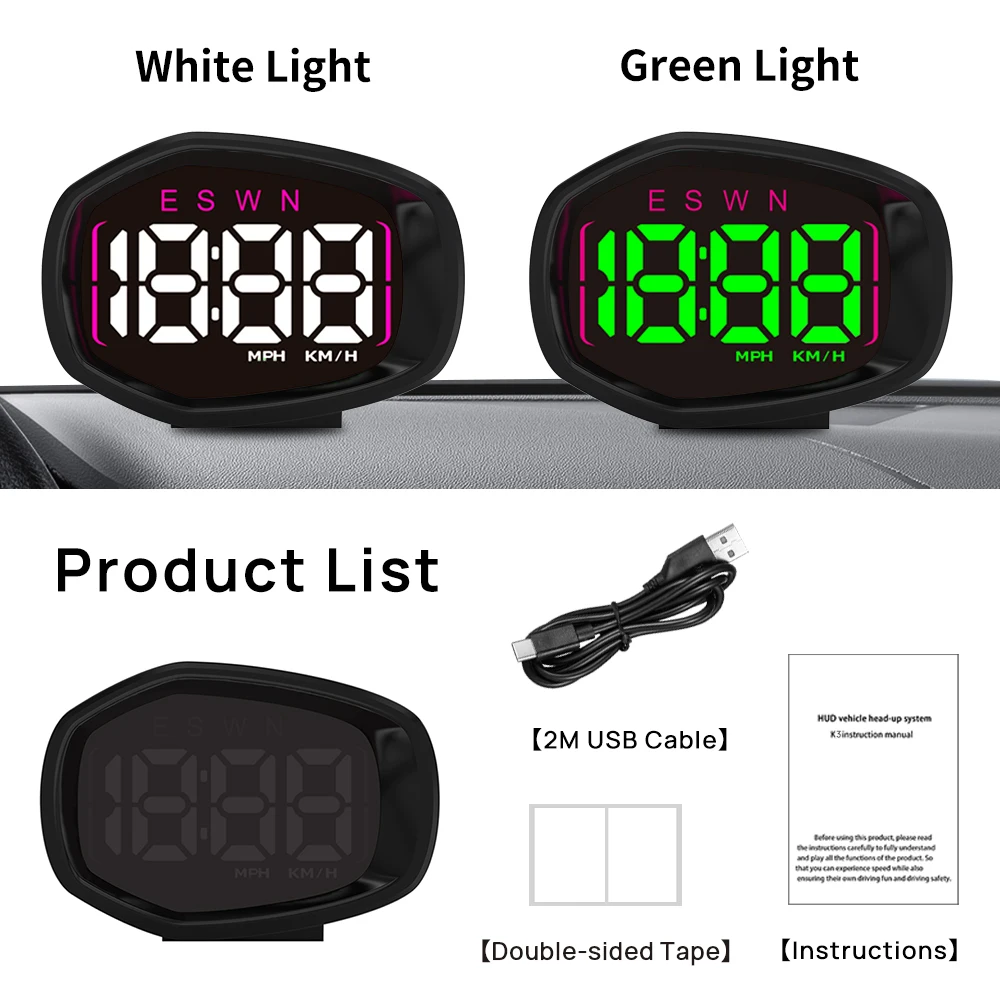 KWHUD Hud проекционный дисплей GPS цифровой спидометр для автомобильных часов время измерители скорости датчики авто электронные аксессуары гаджеты