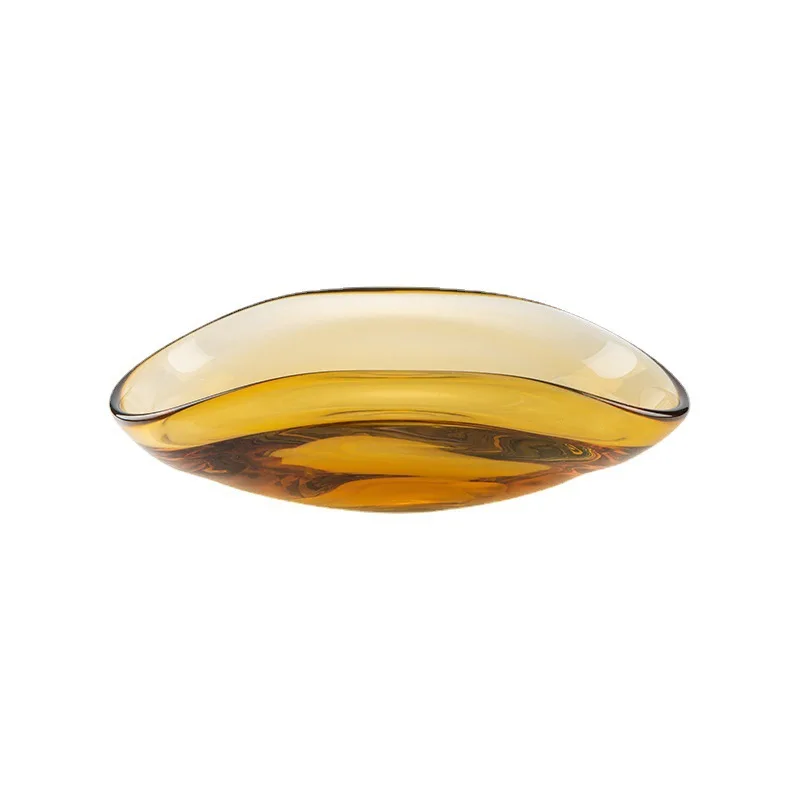 

Light luxury art fruit plate Modern simple glass decoration Creative ornament High-end exquisite handicraft fruit plate