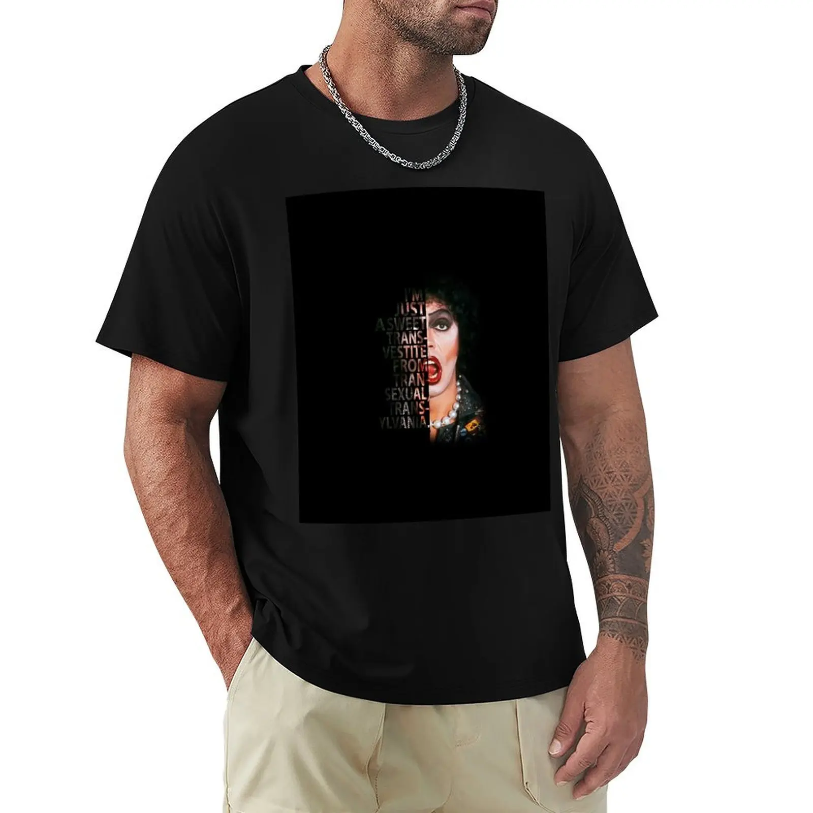 Frank N Furter T-Shirt Basic Crew Neck Short Sleeve Top