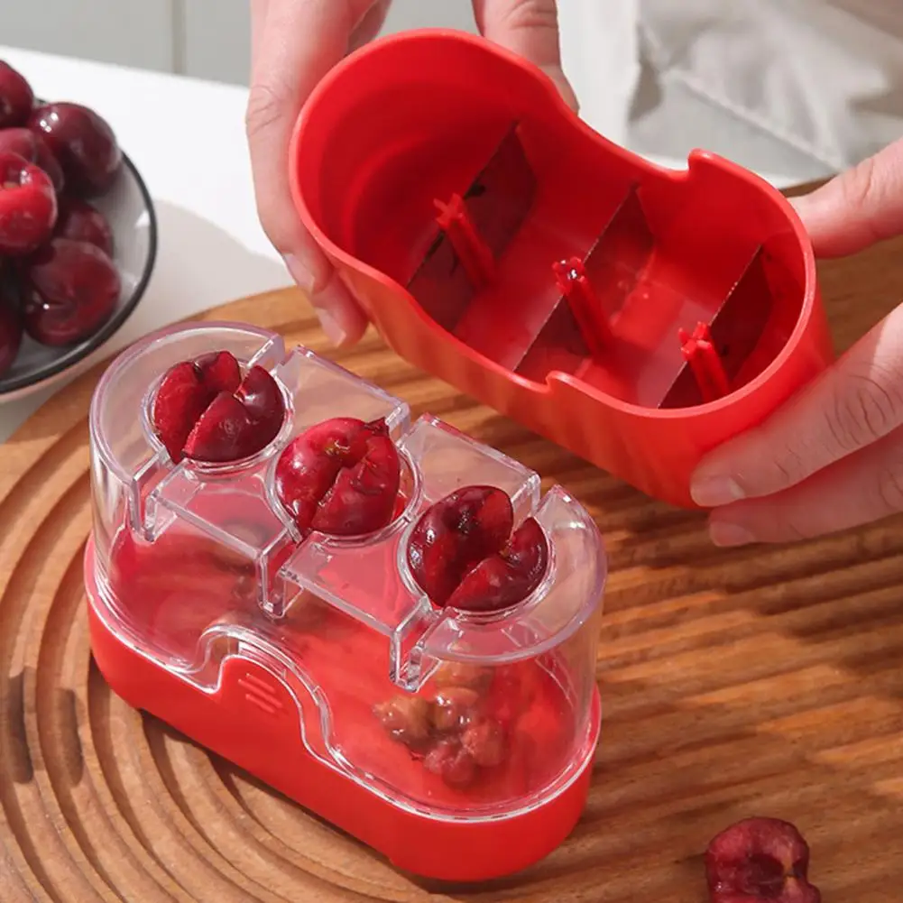 

Cherry Core Stone Remover Machine with 3 Holes,Fruit Pitter,Jujubes Red Dates Hawthorns Pit Tool,Dishwasher Safe