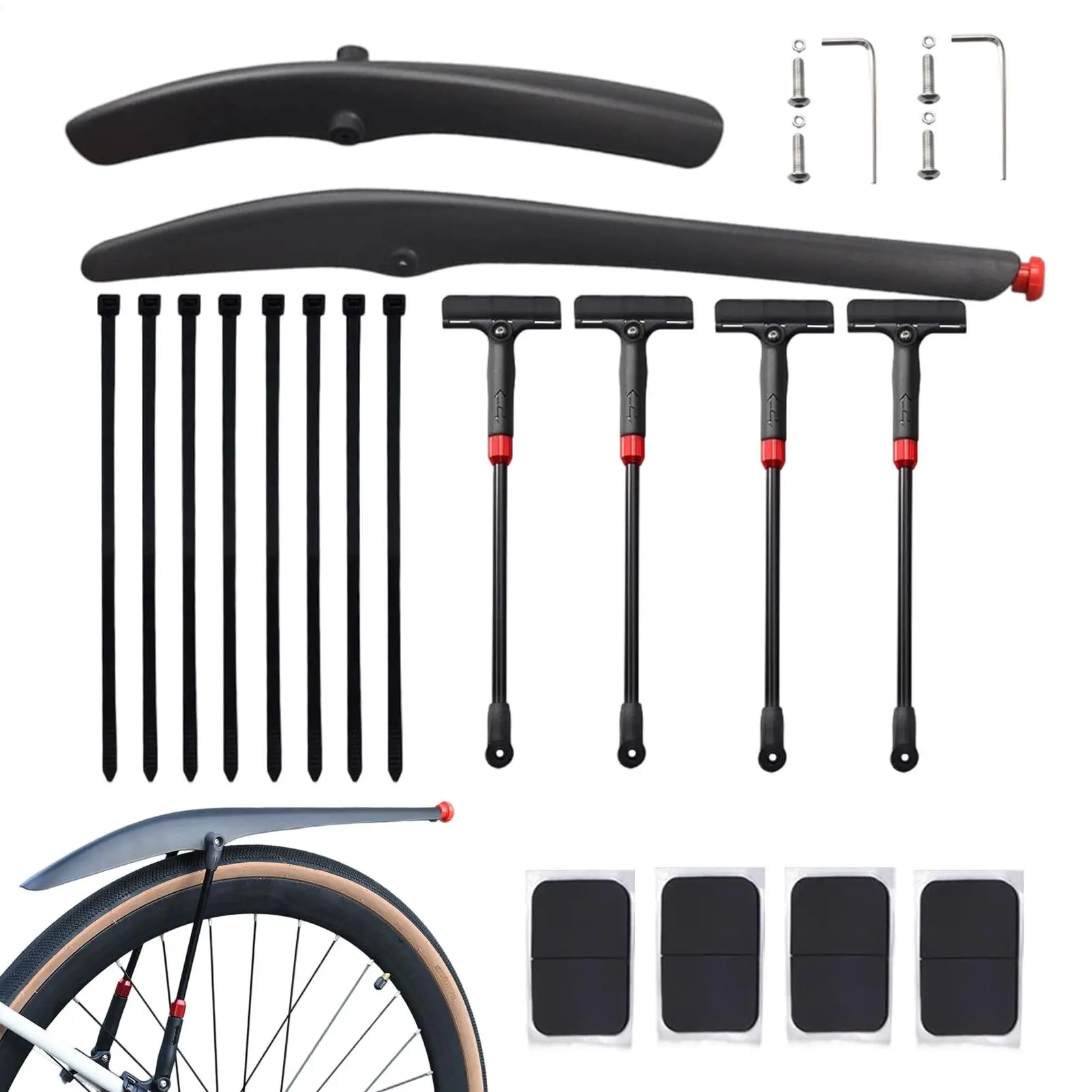 

Брызговики для горного велосипеда, регулируемый удлинитель, безопасные аксессуары, комплект велосипедных брызговиков для поездок на поезде, езда на тропе, дождливый