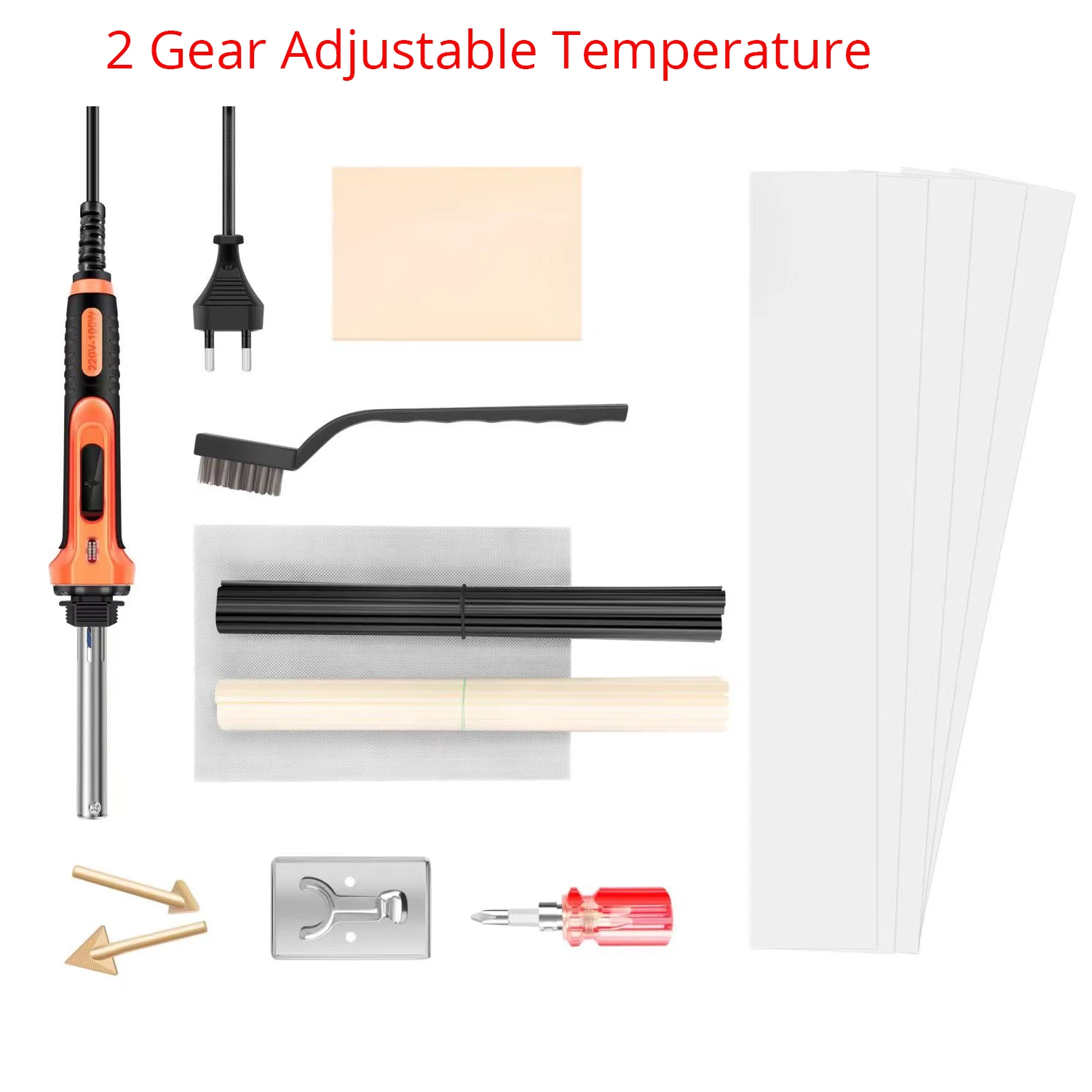 100W Temperature Control Plastic Welding Kit PVC Soldering Iron Gun Car Bumper Repair Tool Fast Heating Plastic Welder