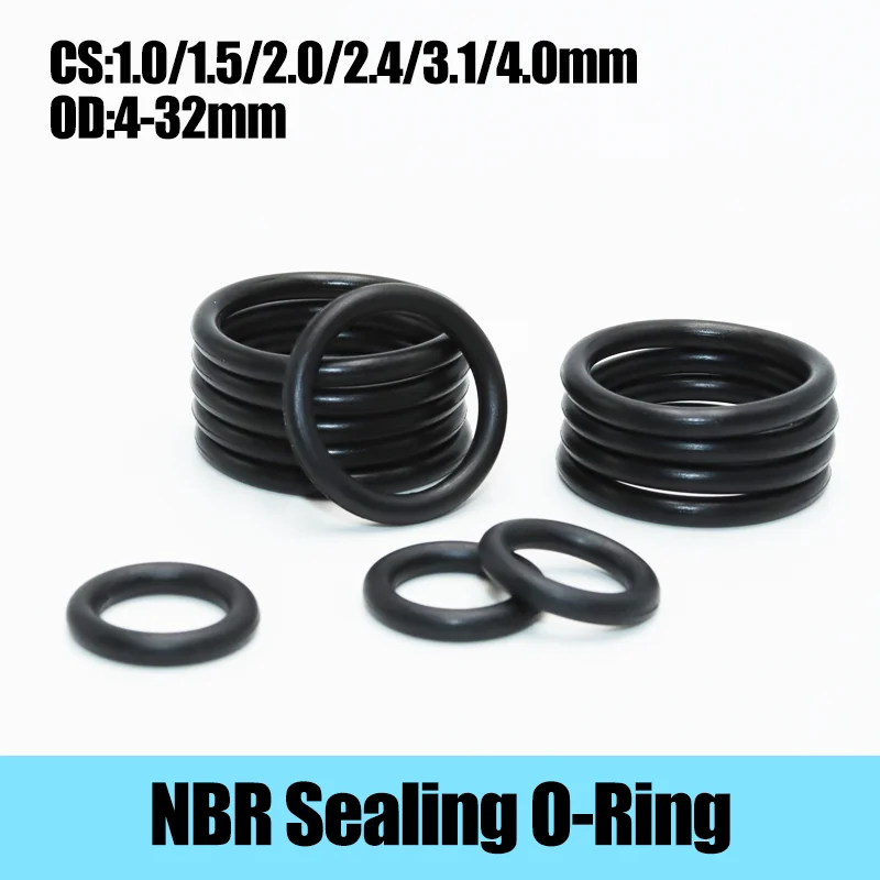 100/20pcs Rubber O Ring Seal Washer Round Shape Black NBR Oring CS 1 1.5 2 3 4mm Rings Oil Resistant Car Plumbing Sealing Gasket