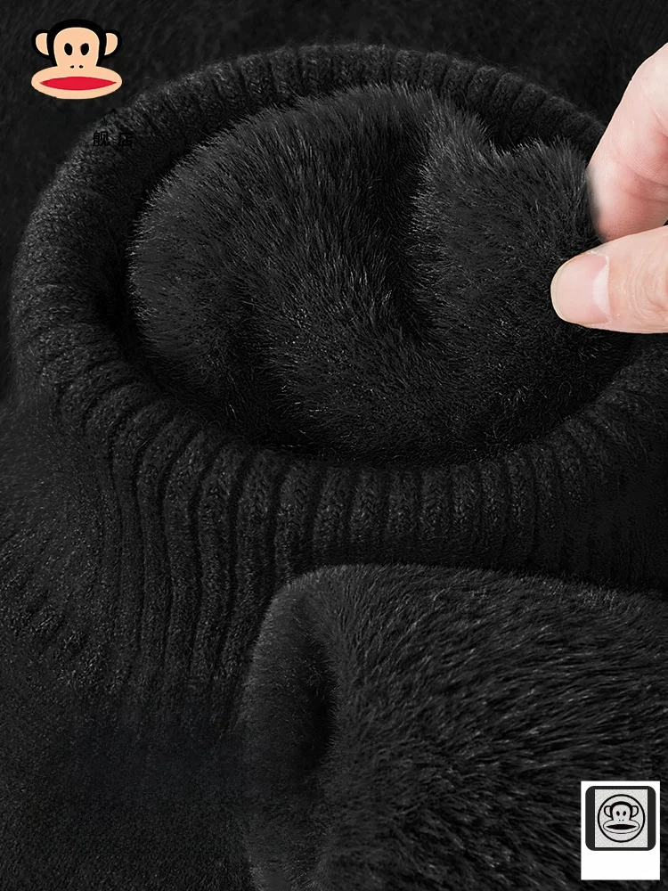 

Fce Lined Thiened Men's Knitted Sweater Winter Warm Basic Sle Underwear Casual Faion Ci Sle High Ne...