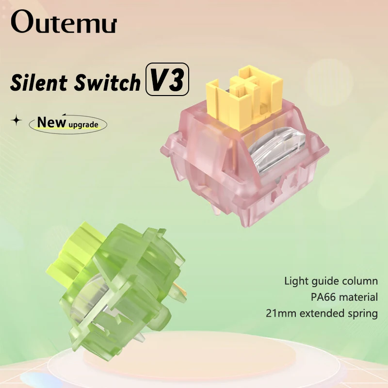 Outemu cichy brzoskwiniowy przełącznik V3 Lubed Silent Lemon V3 Switches mechaniczna klawiatura liniowa dotykowa 5Pin Hot swap PA66 Pre Lubed POM