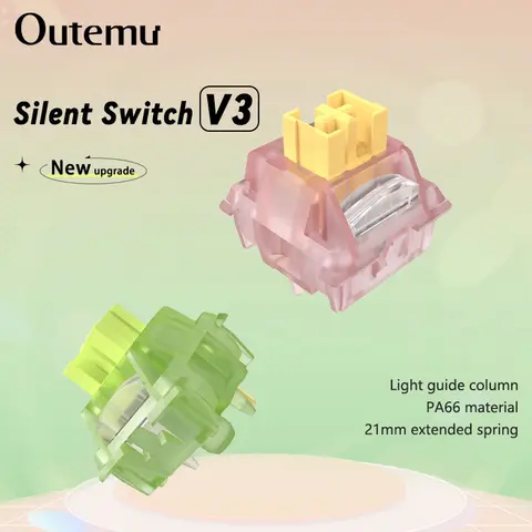 Outemu Silent Peach V3 Interruttore Lubrificato Silenzioso Limone V3 Interruttori Tastiera Meccanica Lineare Tattile 5Pin Hot swap PA66 Pre Lubrificato POM