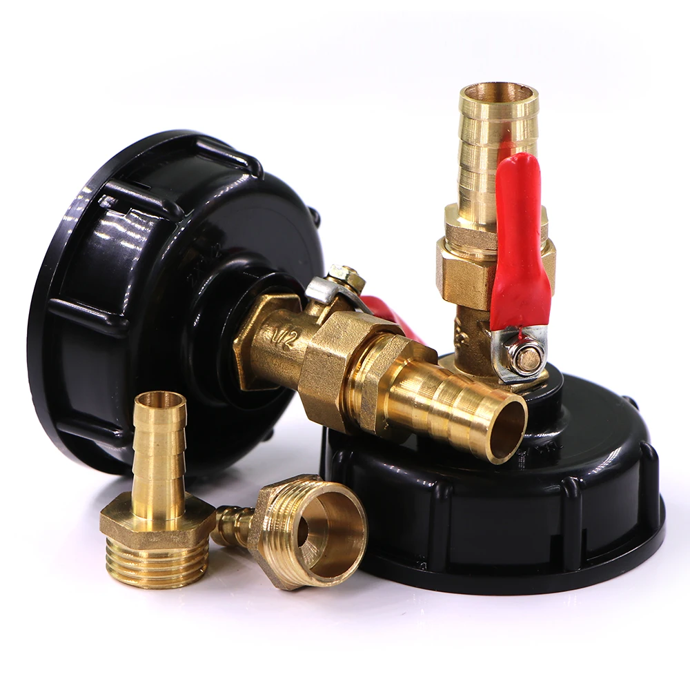 

1/2" 6-19mm Brass Hose Adapter Copper Ball Valve for IBC Tank Fittings S60x6 Coarse Threaded Garden Irrigation Pipe Switch Tools