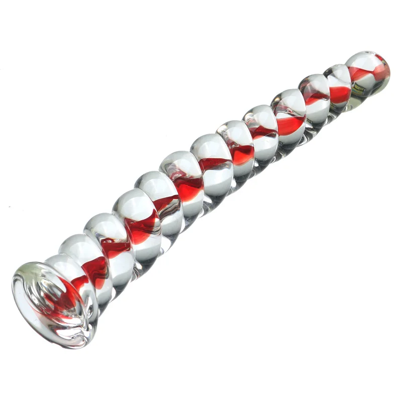 Crystal Glass Spiral Dildos Realistic Dildo Penis Glass Beads G-Spot Anal Butt Plug Adults Erotic Sex toys for Woman Men Couples