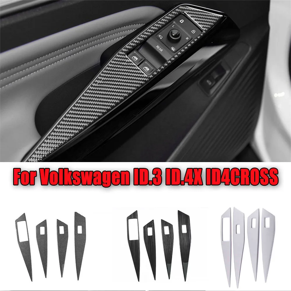 4PCS For Volkswagen VW ID.4 ID4 ID.3 2021 2022 2023 Car Door Armrest Window Regulator Lift Switch Button Panel Decorate Cover