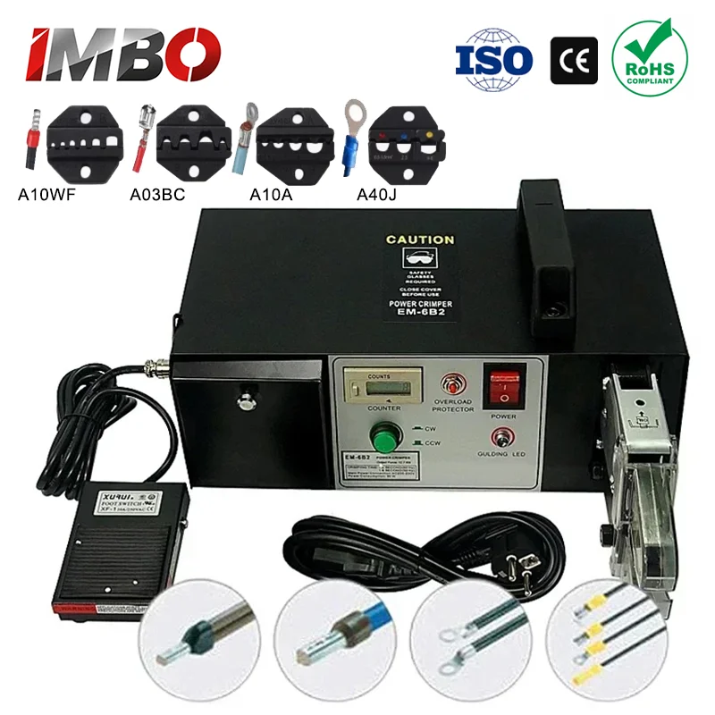

110V 220V 0.25-10mm2 Automatic Electrical Terminal Crimping Tools with Exchangeable Die Sets Electric Crimper