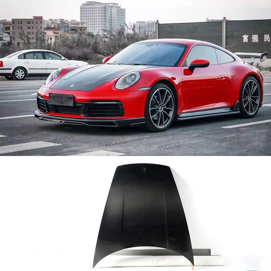 

OEM Style Dry Carbon Fiber Front Hood forPorsche 911 992 2019+ Front Bumper Engine Hood Bonnet Cover Car Bodykit