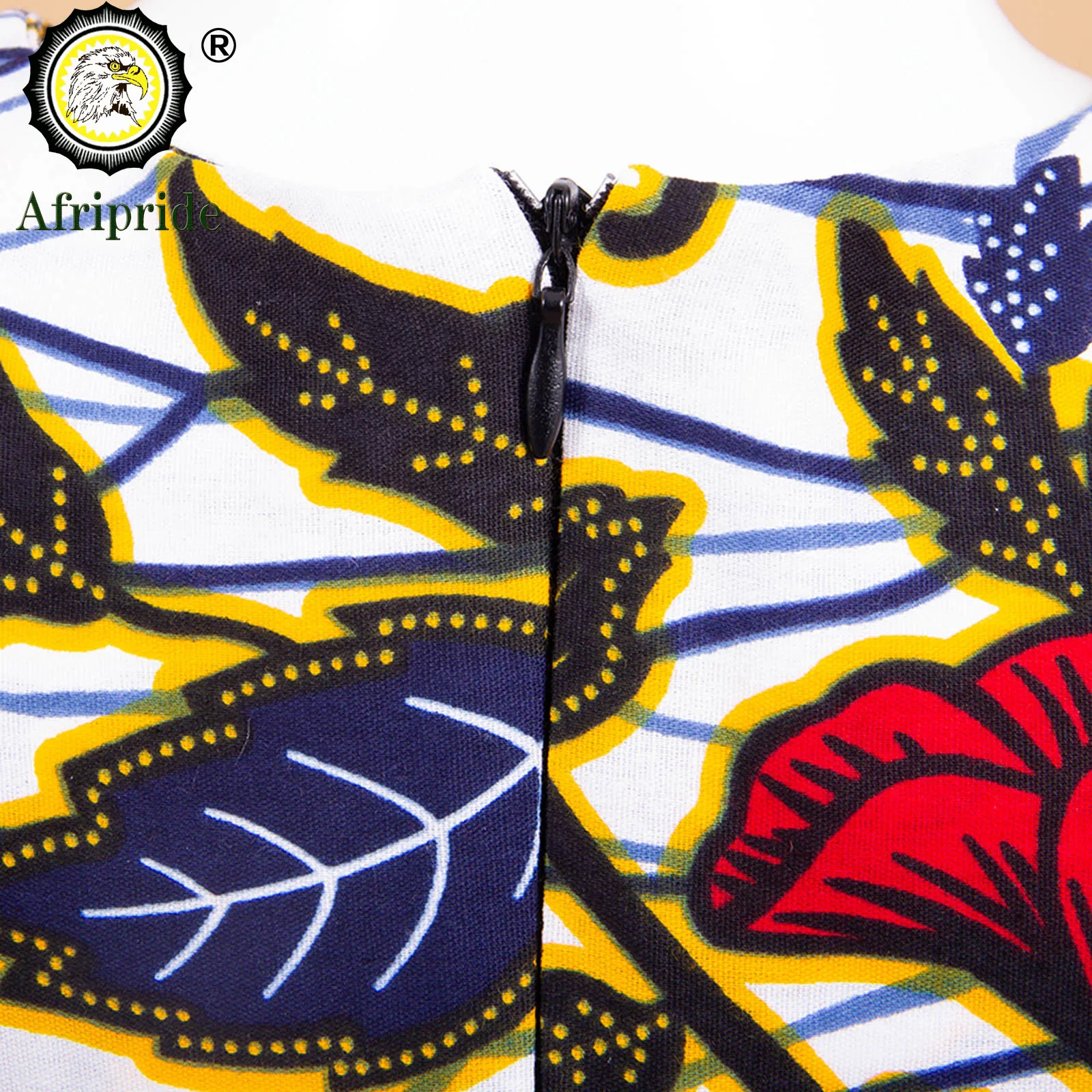 African Girls Dresses Sleeveless Double Princess Dress Casual Lovely Ankara Kids Print Mini Dress Shirt Dress AFRIPRIDE S1940017