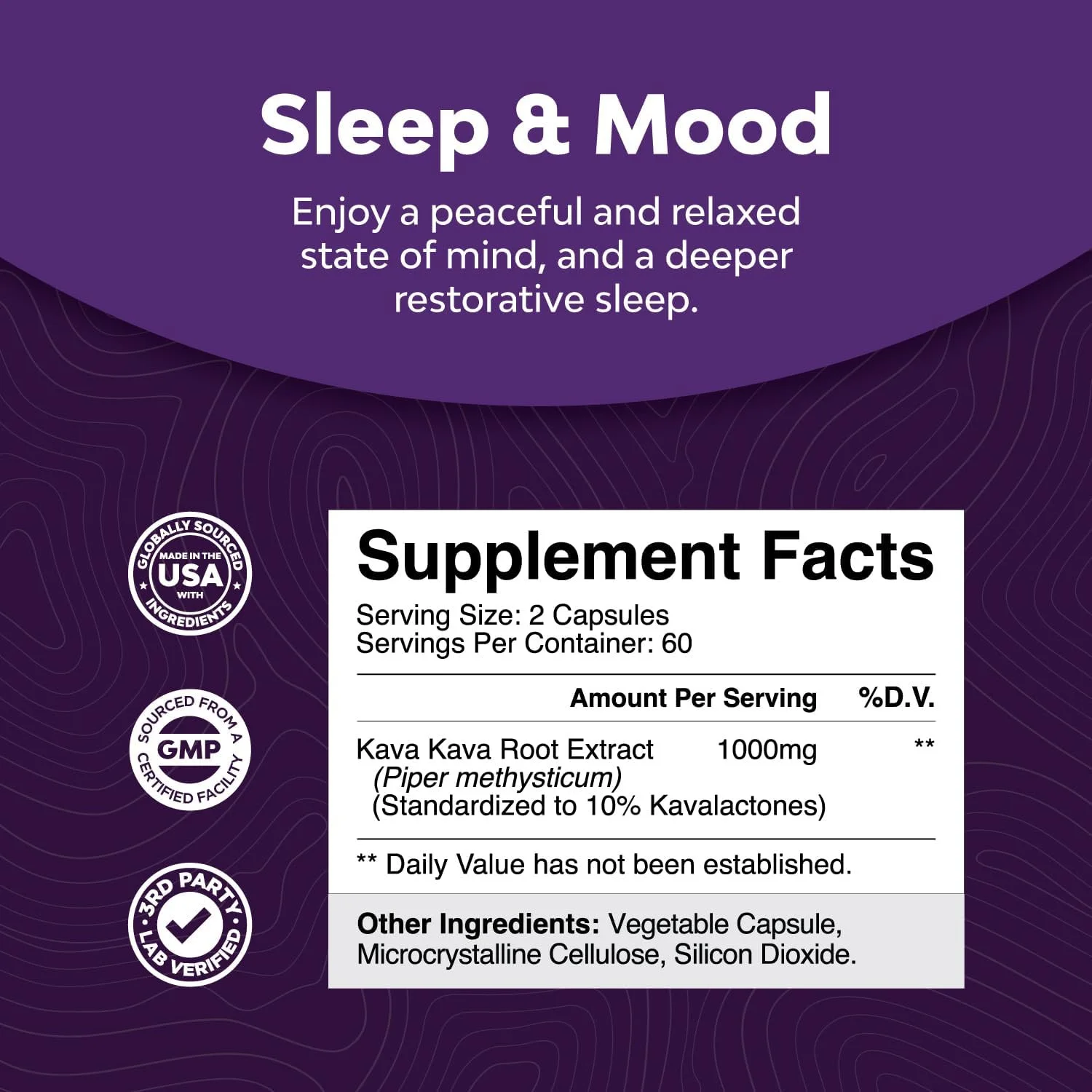 Kava Kava 1000mg - Improve Mood, Relieve Stress, Sleep Supplement, Relax Your Mind