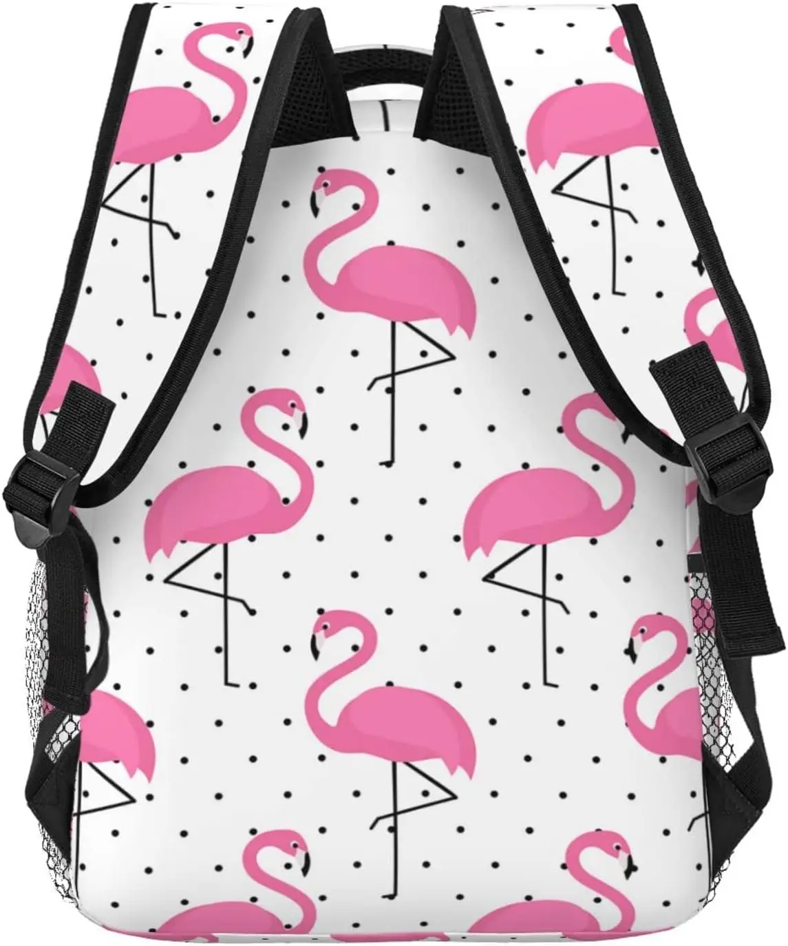 Pink Flamingo Pattern Dots Stylish Casual Backpack Purse Laptop Backpacks With Multiple Pockets Computer Daypack Work Business