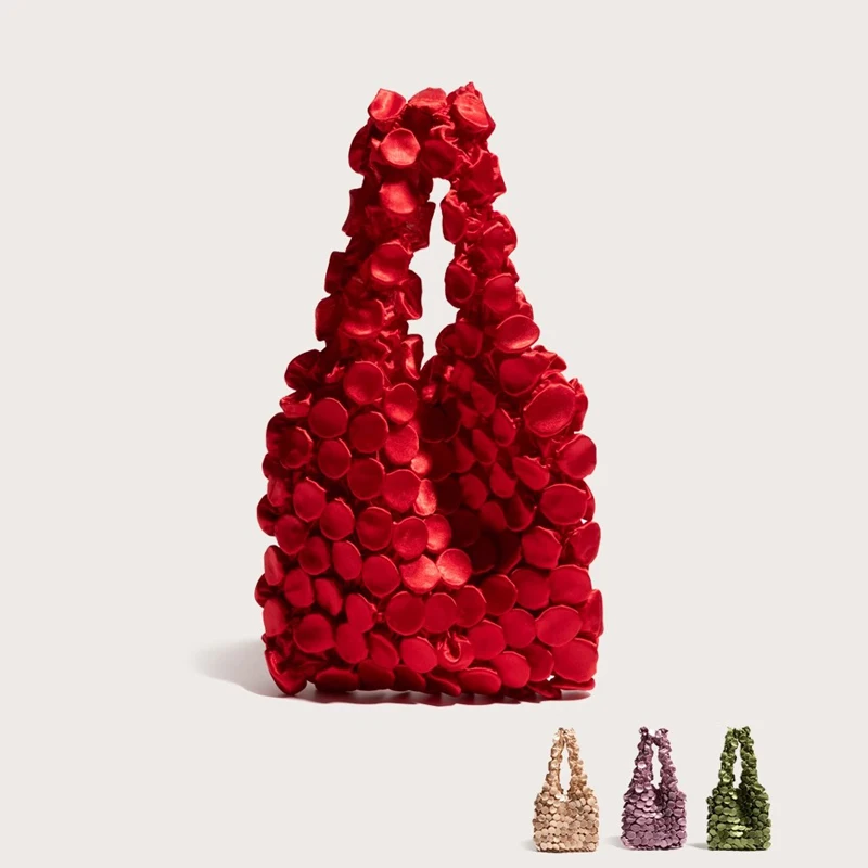 

Ruched Bubble Small Tote Bag Telescopic Magic Shopping Bag Folding Portable Shoulder Bags Casual Elegant Large Capacity Handbags