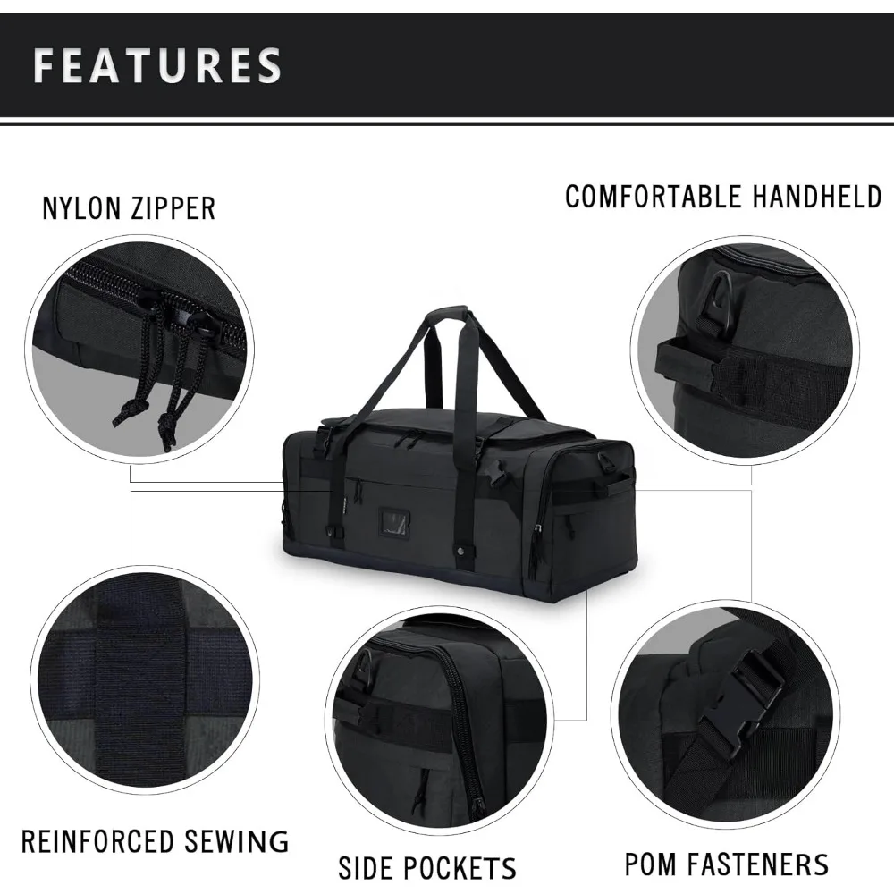 حقيبة القماش الخشن العسكرية شديدة التحمل - حقيبة ظهر للسفر قابلة للطي للرجال والنساء، حقيبة رياضية تكتيكية ذات سعة إضافية #3