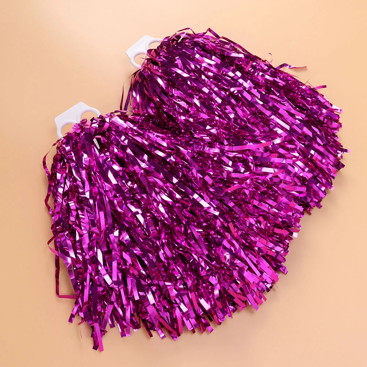 زوج واحد من حلقة بلاستيكية من Cheer Poms خفيفة الوزن ولامعة ومتينة وآمنة لأحداث جامعية كرة القدم والبيسبول وكرة السلة #2