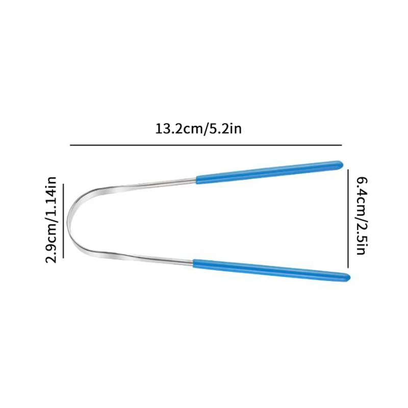 1 قطعة U-شكل الفولاذ المقاوم للصدأ اللسان مكشطة المغلفة اللسان فرشاة الأسنان نظافة الفم أدوات العناية المعادن الطازجة التنفس